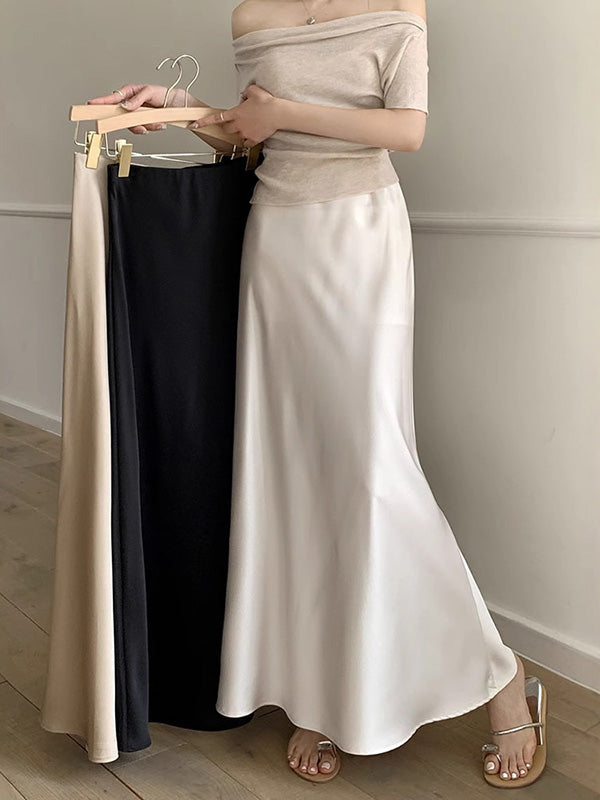 Mermaid Elasticity Solid Color Skirts Bottoms