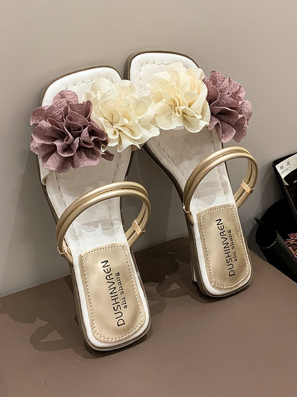 Flower Shape Open Toe Split-Joint Sandals