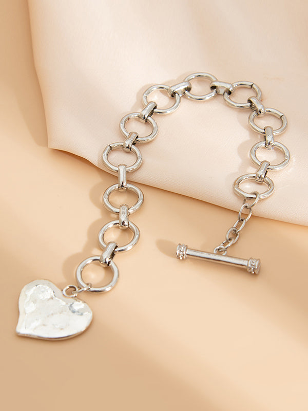 Normcore Chains Geometric Heart Shape Bracelet Accessories