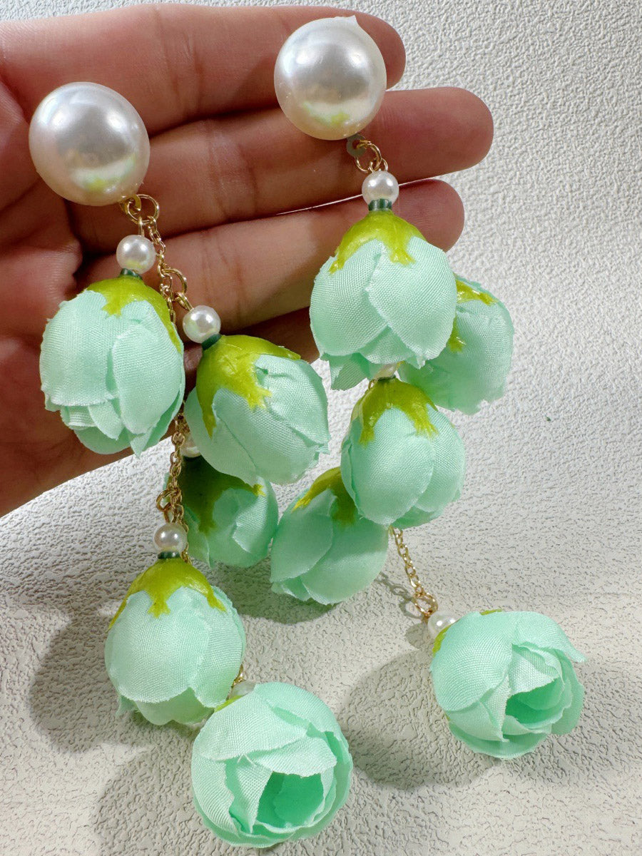 Tasseled Flower Shape Drop Earrings