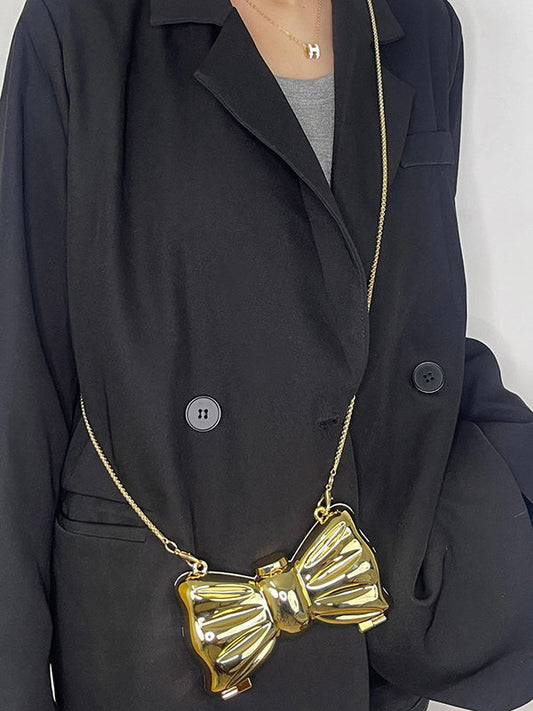 Chains Geometric Shiny Solid Color Bags Accessories