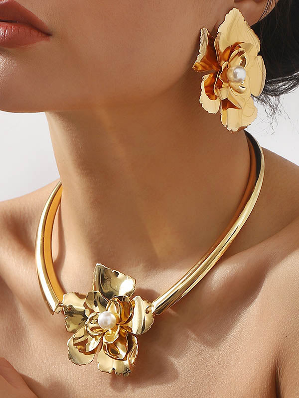 Flower Shape Drop Earrings Necklaces Accessories