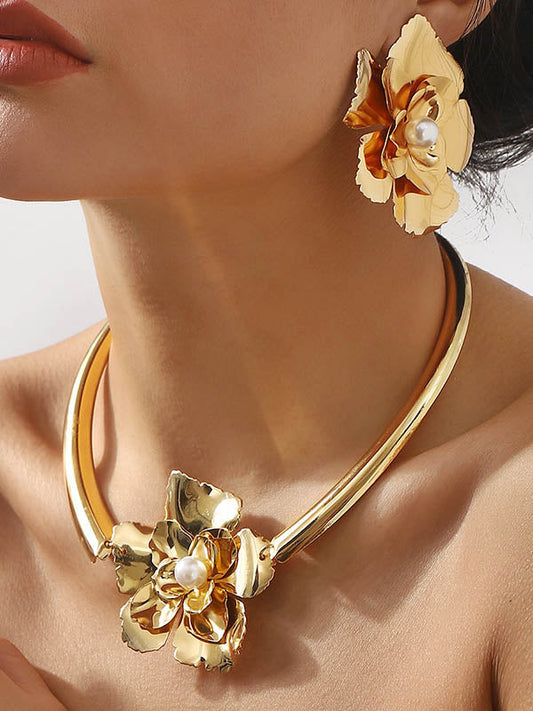 Flower Shape Drop Earrings Necklaces Accessories