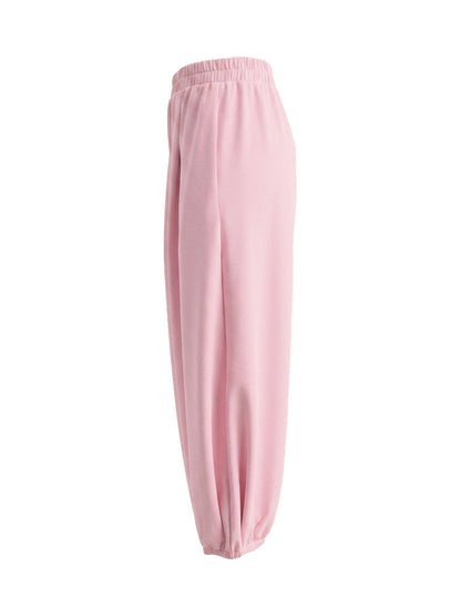 Cropped High Waisted Pleated Pockets Solid Color Pants Trousers
