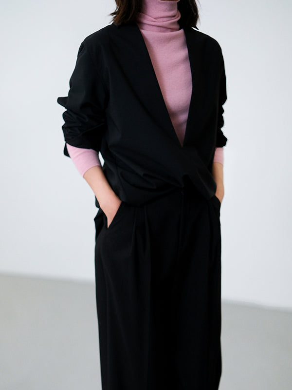 Long Sleeves Loose Solid Color Deep V-Neck Blouses&Shirts Tops