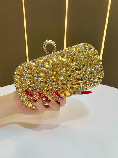 Chains Geometric Lock Rhinestone Shiny Crossbody Bags Evening Bags & Clutches