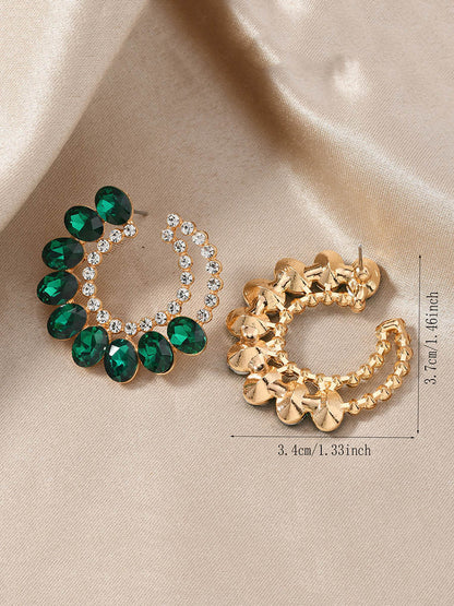Geometric Rhine Stones Earrings Accessories
