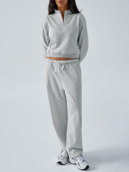 Loose Drawstring Solid Color Pants Trousers
