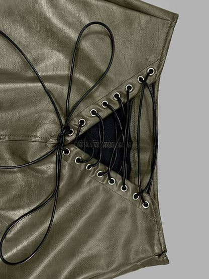 Column High Waisted Pockets Solid Color Split-Joint Split-Side Zipper Skirts Bottoms