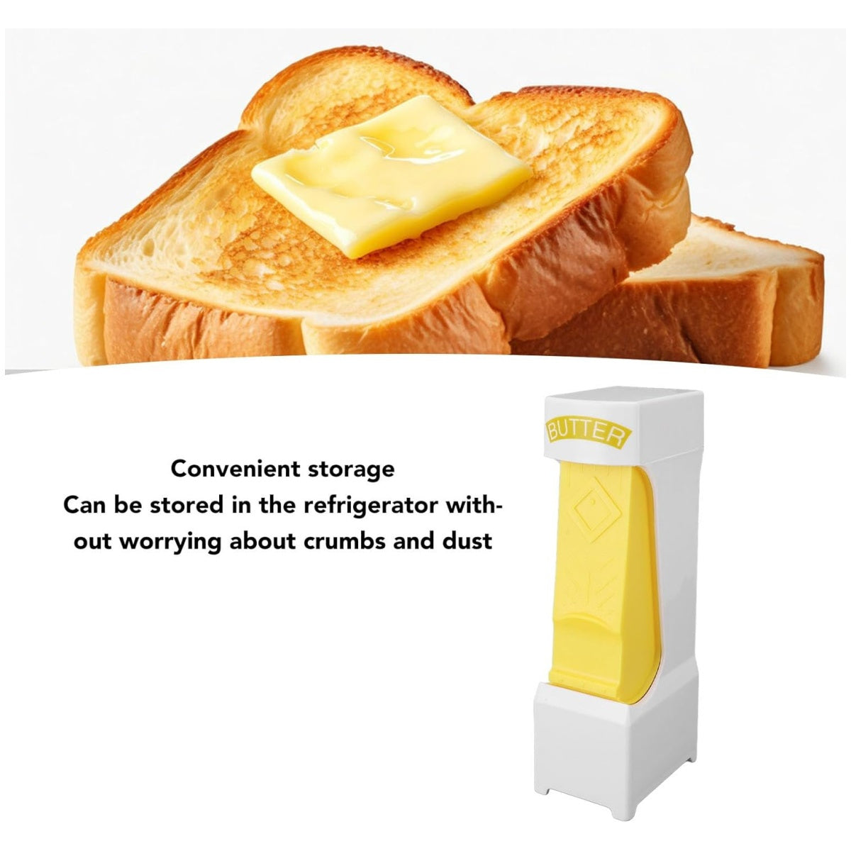 1 Pack Butter Slicer Cutter Dispenser, Stainless Steel Blade Simple One Click Spreader Tool for Storing, Cutting Individual Pats & Sticks of Cold Cheese, Suitable for Quickly Making Breakfast, Dinner, Bread, Cake, Cookies