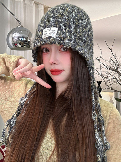 Contrast Color Keep Warm Tasseled Hats