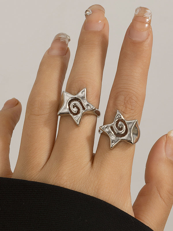 Normcore Hollow Star Shape Rings Accessories