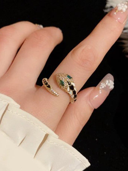 Rhine Stones Snake Shape Rings Accessories