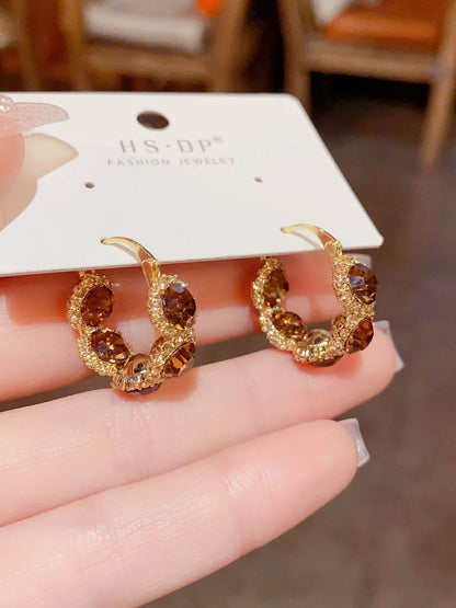Geometric Rhine Stones Earrings Accessories