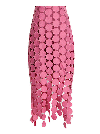 Urban Irregularity Tasseled Embroidered  Skirts