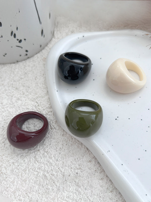 Geometric Solid Color Rings Accessories