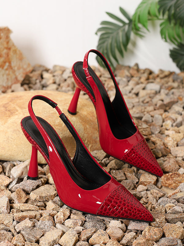 Pointed-Toe Split-Joint Pumps Slider Sandals