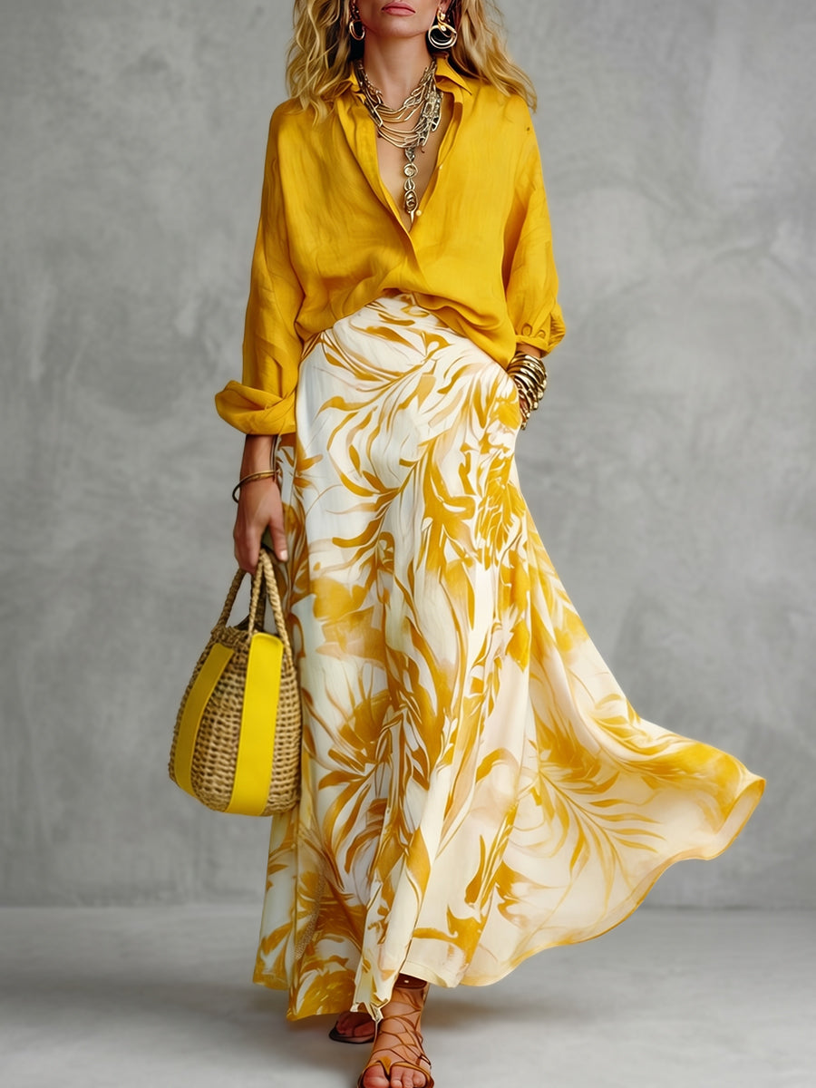 Long Sleeves Loose Buttoned Solid Color Lapel Blouses&Shirts Tops