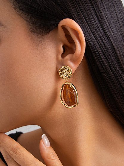 Irregularity Geometric Shiny Earrings Accessories