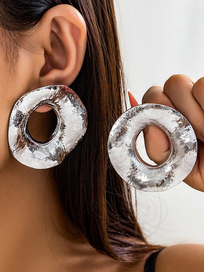 Geometric Hollow Solid Color Drop Earrings