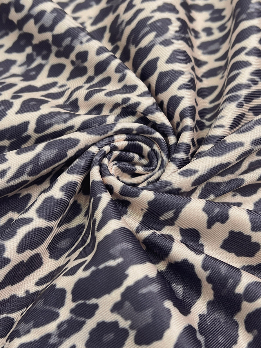High Waisted Loose Contrast Color Leopard Pleated Pockets Split-Joint Zipper Hooded Anklets Jumpsuits