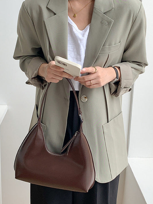 Geometric Split-Joint Zipper Shoulder Bags Handbags