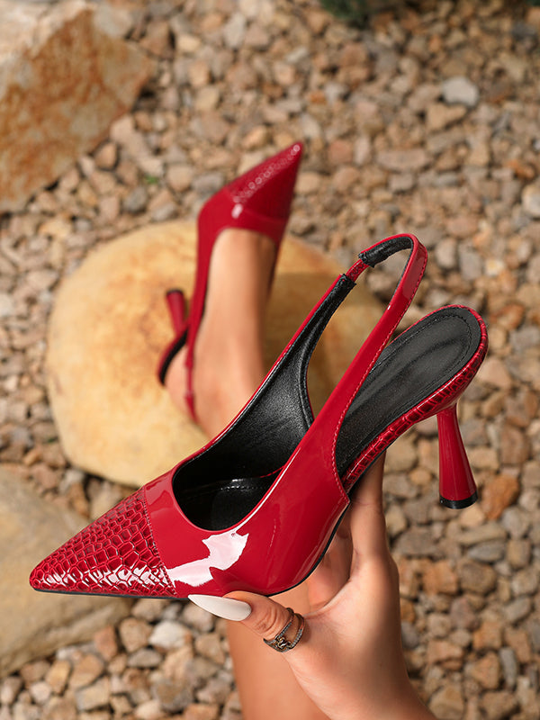 Pointed-Toe Split-Joint Pumps Slider Sandals