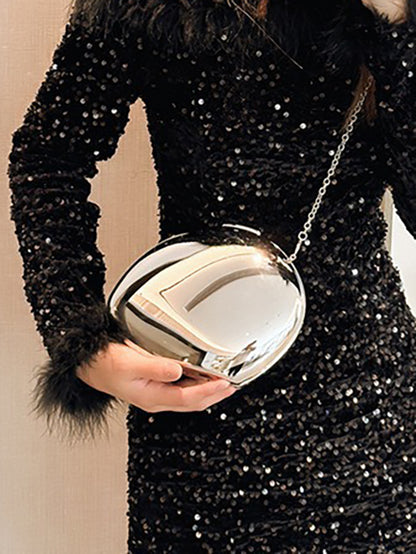 Chains Geometric Solid Color Crossbody Bags Satchels