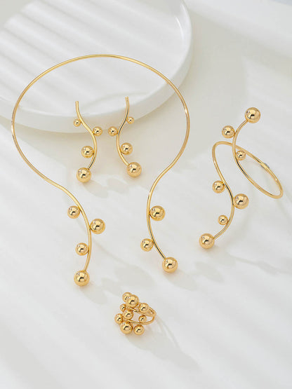 Irregularity Line Rhine Stones Bracelet Accessories Earrings Accessories Necklaces Accessories Rings Accessories