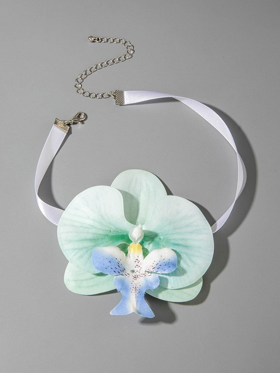 Three-Dimensional Flower Solid Color Flower Shape Necklaces Accessories