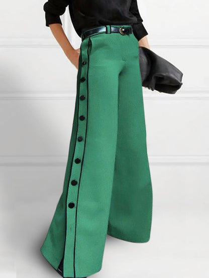 H-line Wide Leg Solid Color Pants