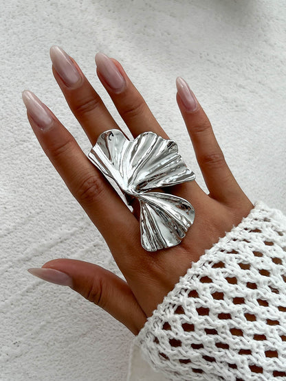 Irregularity Geometric Pleated Rings Accessories