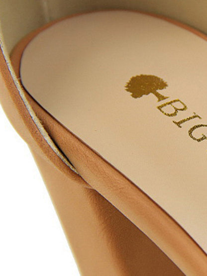 Buckle Peep-Toe Split-Joint Pumps Sandals