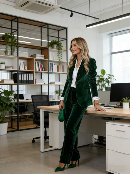 Long Sleeves Buttoned Solid Color Notched Collar Blazer Suits Outerwear