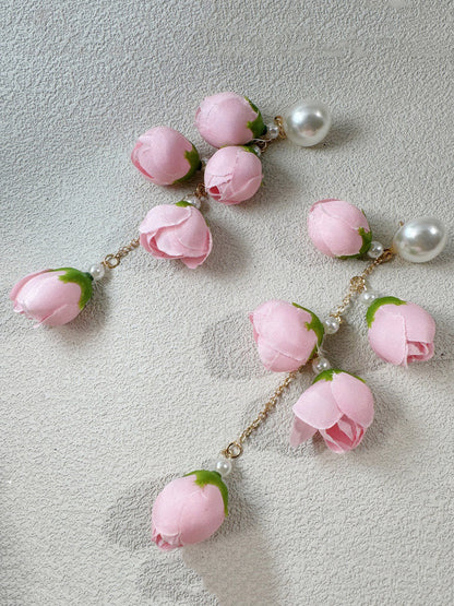 Tasseled Flower Shape Drop Earrings