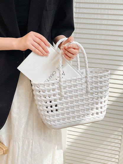 Hollow Solid Color Handbags