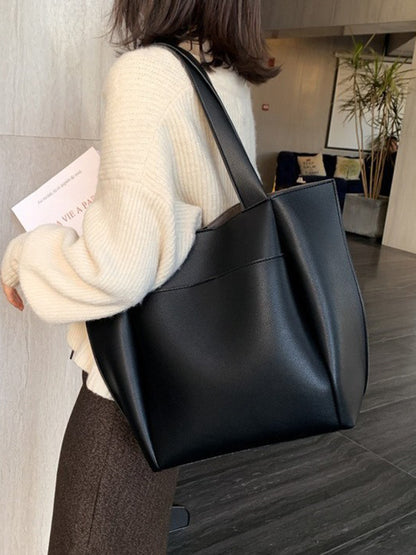Solid Color Split-Joint Bags Shoulder Bags Tote Bags