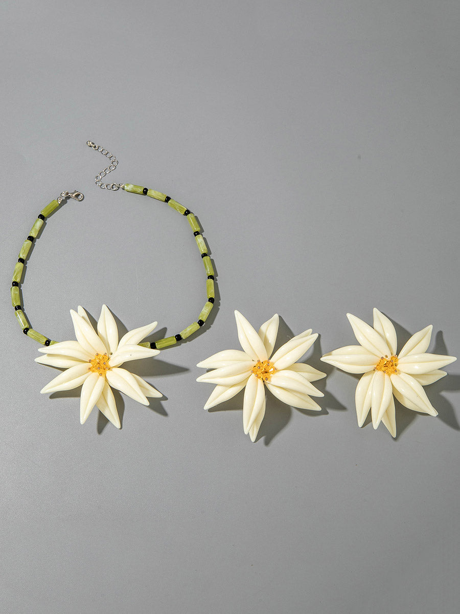 Flower Shape Necklaces Accessories Drop Earrings