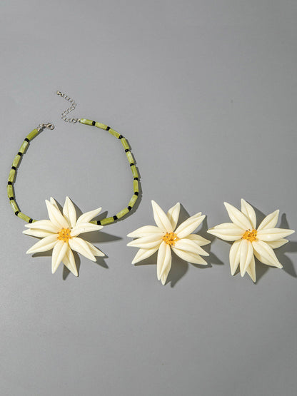 Flower Shape Necklaces Accessories Drop Earrings