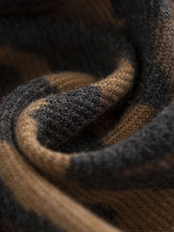 Fringed Leopard Shawl&Scarf