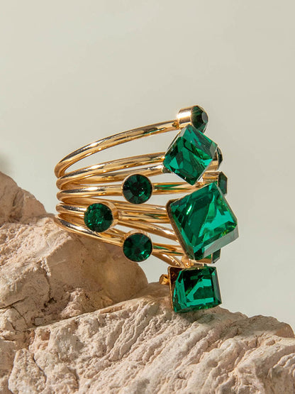 Geometric Rhine Stones Rings Accessories