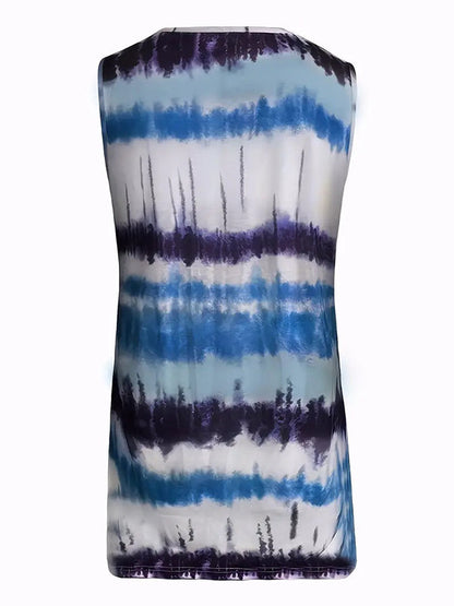 Loose Sleeveless Printed Spaghetti-Neck Vest Top