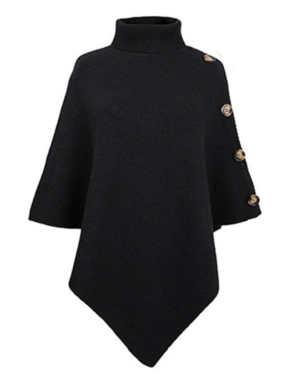 Casual 7 Colors High-Neck Sweater Cape