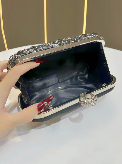 Chains Geometric Lock Rhinestone Shiny Crossbody Bags Evening Bags & Clutches