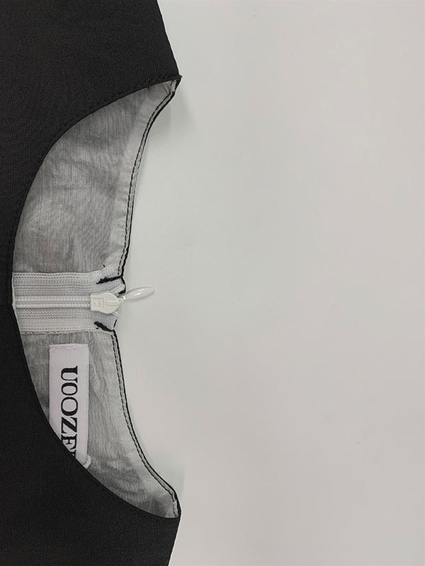 Batwing Sleeves High-low Gauze See-Through Split-Joint Round-neck Blouses&shirts Tops