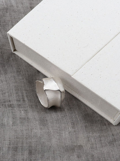 Solid Color Textured Creases Design Sense Rings Accessories