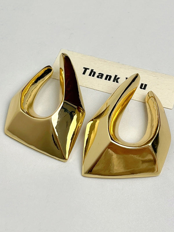 Normcore Geometric Hollow Drop Earrings