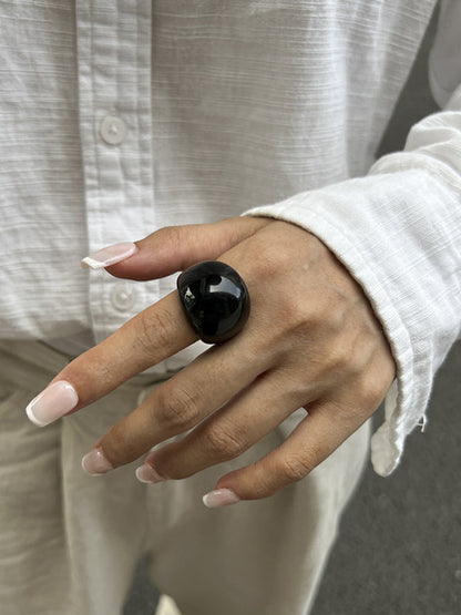 Geometric Shiny Slightly Sheer Rings Accessories