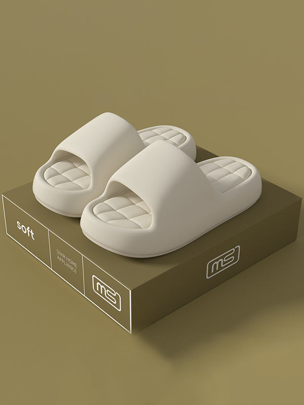 Open Toe Solid Color Platform Shoes Slippers