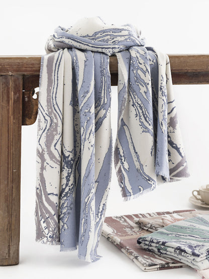 Keep Warm Printed Tasseled Shawl&Scarf